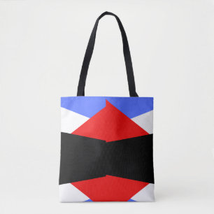 Modern Geometric Harlequin Pattern Red Blue Black Tote Bag