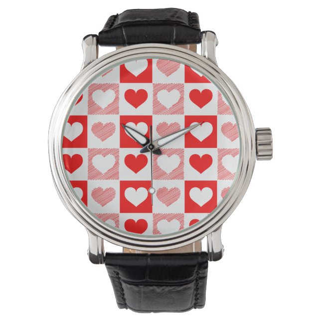Modern Geometric Hearts Wrist Watch (Front)