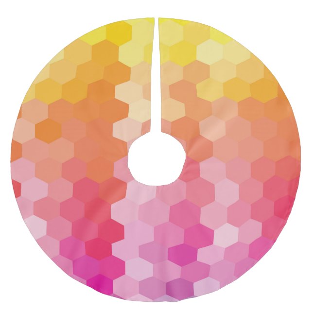 Modern Geometric Hexagon Christmas Tree Skirt  (Front)