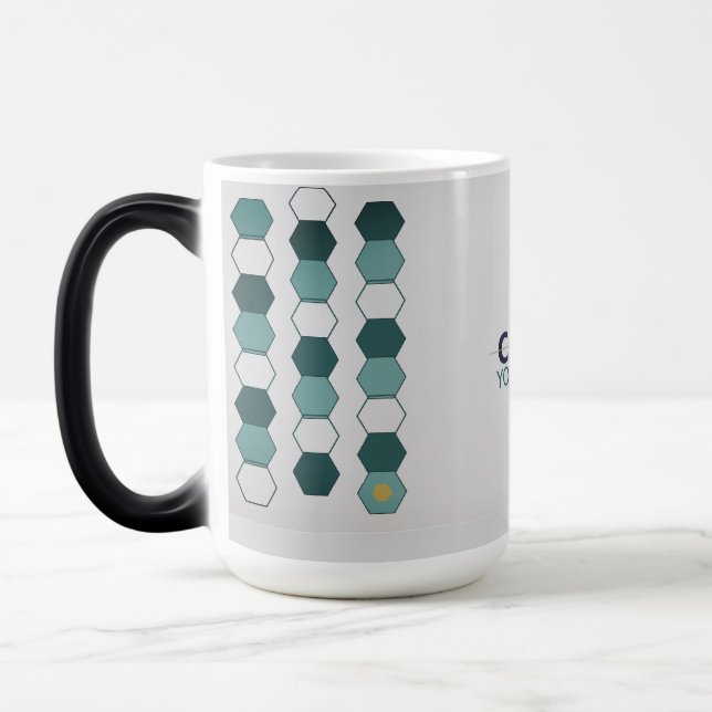 Modern Geometric Hexagon Pattern Mug (Left)