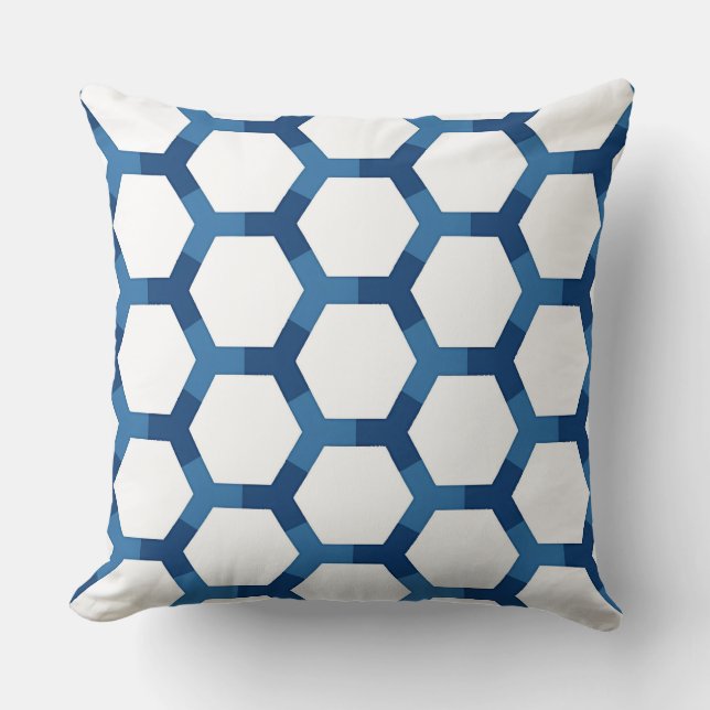 Modern Geometric Hexagon Pattern Throw Pillow (Front)