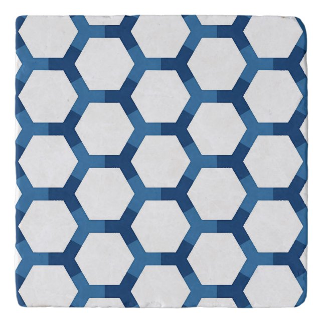 Modern Geometric Hexagon Pattern Trivet (Front)