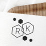 Modern geometric hexagons wedding monogram initial rubber stamp