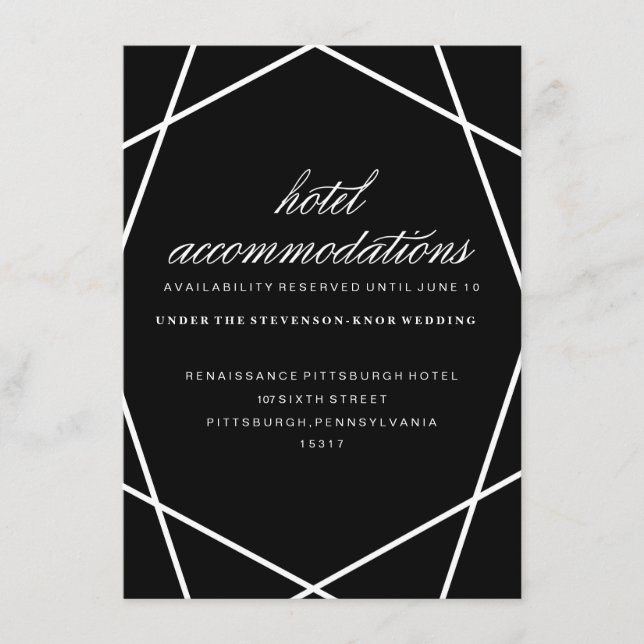 Modern Geometric Hotel Card (Front)