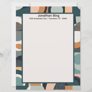 Modern Geometric in Earth Colors Stationery Paper