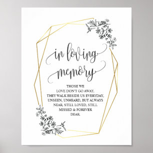 Modern geometric In loving memory memorial signs