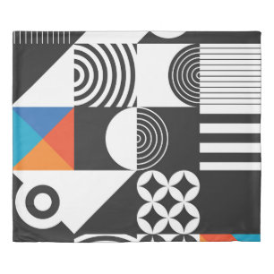 Modern geometric in scandinavian style duvet cover