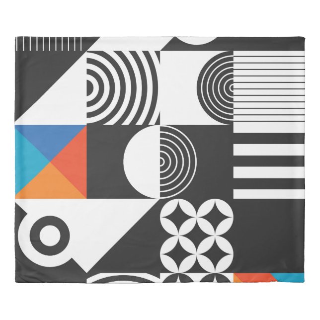 Modern geometric in scandinavian style duvet cover (Front)