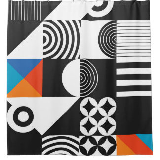 Modern geometric in scandinavian style shower curtain