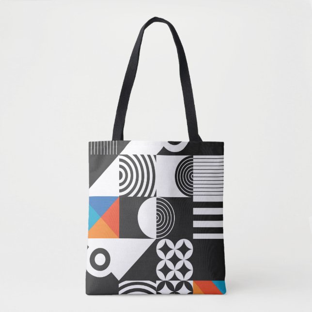 Modern geometric in scandinavian style tote bag (Front)