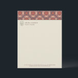 Modern Geometric Interior Design Letterhead<br><div class="desc">Elegant business letterhead with a sophisticated cinnamon and marsala border. Perfect for architects and designers. Fully customizable pattern colors.</div>