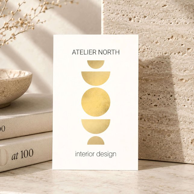 Modern Geometric Interior Designer Ivory Business Card (Creator Uploaded)
