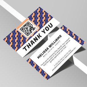 Modern Geometric Interlocking Pattern Thank You Enclosure Card