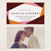 Modern Geometric Jack and Jill Ticket, Red (Front & Back)