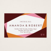 Modern Geometric Jack and Jill Ticket, Red (Front)