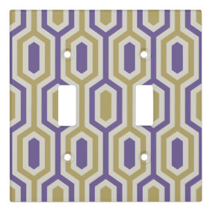 Modern Geometric Lavender & Gold Light Switch Cover