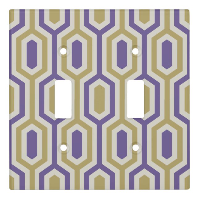 Modern Geometric Lavender & Gold  Light Switch Cover (Front)