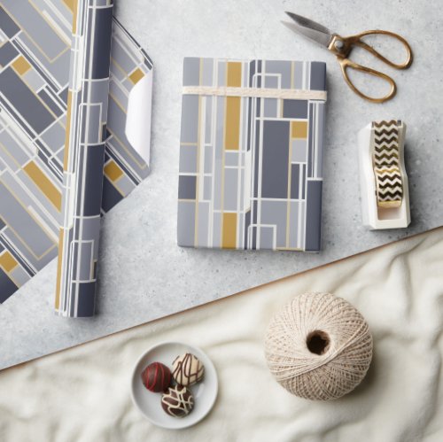 Modern Geometric Lean Rectangles Wrapping Paper
