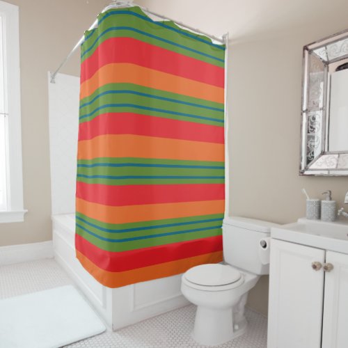 modern geometric line pattern shower curtain
