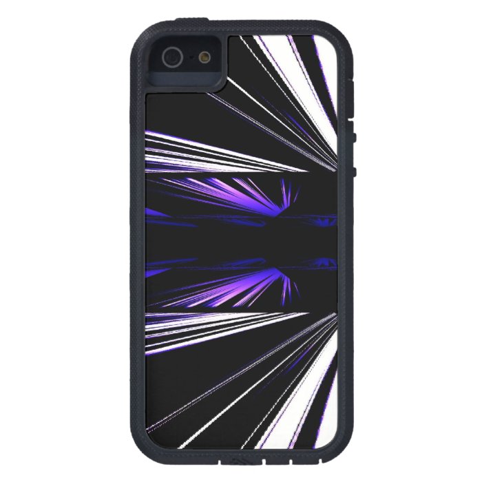 Modern geometric lines iPhone case in b&w&purple Case For iPhone 5