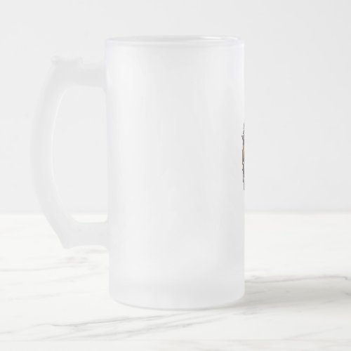  modern geometric lion frosted glass beer mug