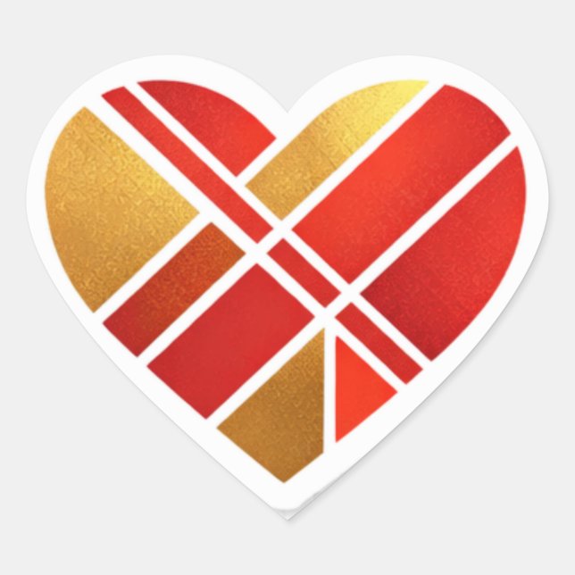 Modern Geometric Love Hearts Sticker Pack (Front)