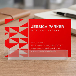 Modern Geometric & Luxury Minimalist Clear Business Cards