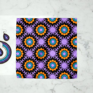 Modern Geometric Mandala Orange Purple Teal Boho Bandana