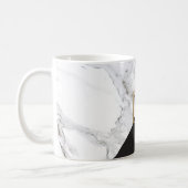 Modern Geometric Marble/Black Monogram Logo Coffee Mug (Left)