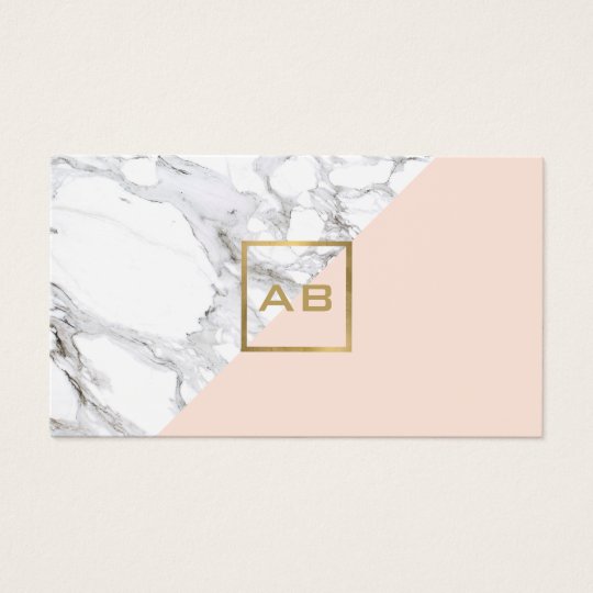 marble card design Logo Monogram Modern Business Geometric Card Marble/Pink