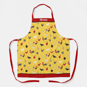 Modern Geometric Memphis style Chicken Farm Apron