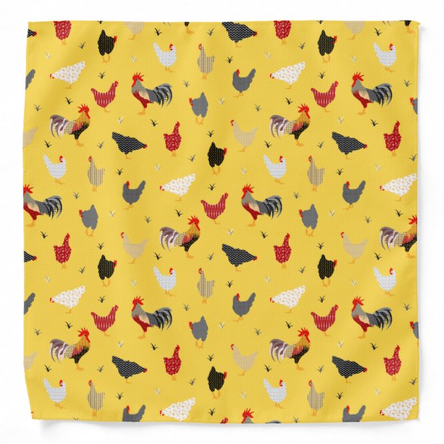 Modern Geometric Memphis style Chicken Farm Bandana (Front)