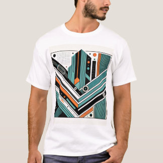 Modern Geometric Men’s T-Shirt – Bold Abstract