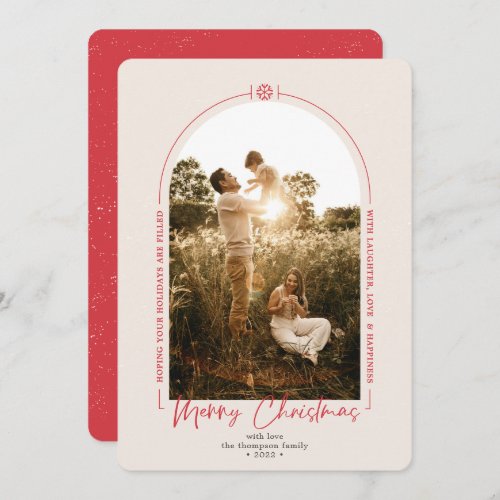 Modern Geometric Merry Christmas Photo Holiday Card