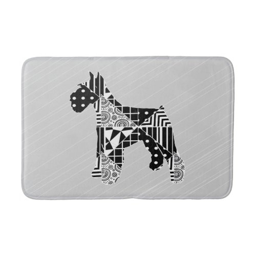 Modern Geometric Miniature Schnauzer Bath Mat