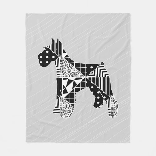 Modern Geometric Miniature Schnauzer Fleece Blanket