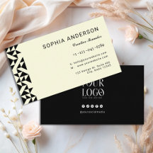 Modern Geometric Minimal Black & Soft Ivory