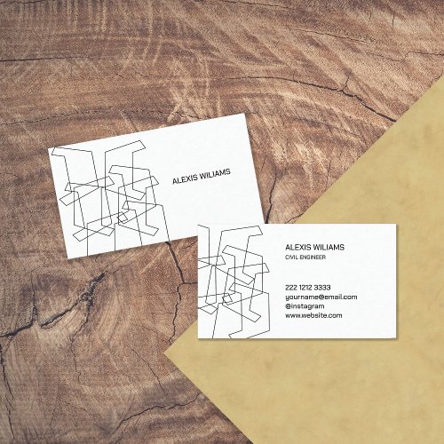 Modern Geometric Minimalist Elegant Professional Business Card