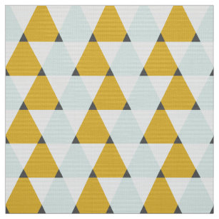 Triangles Cotton BLUE GREY YELLOW