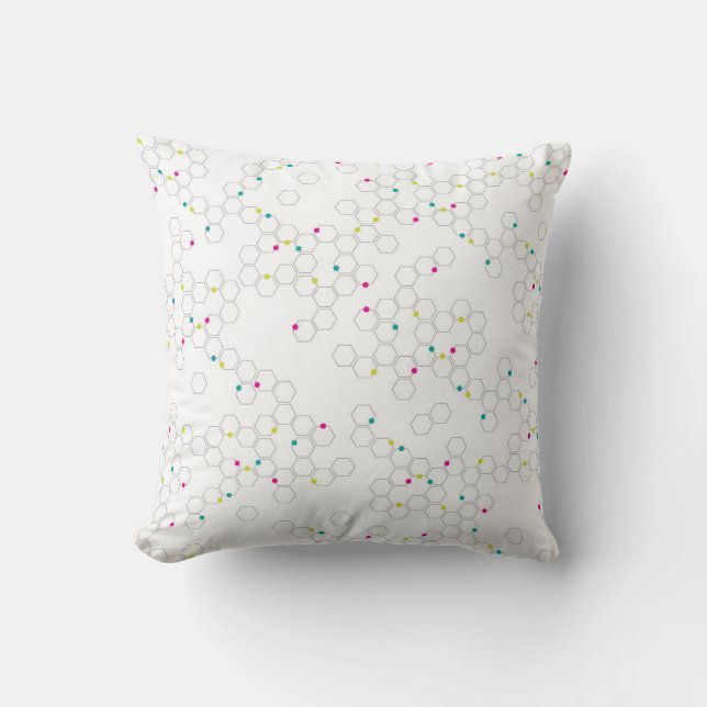 Modern Geometric Molecule Throw Pillow (Front)