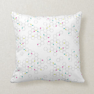 Modern Geometric Molecule Throw Pillow