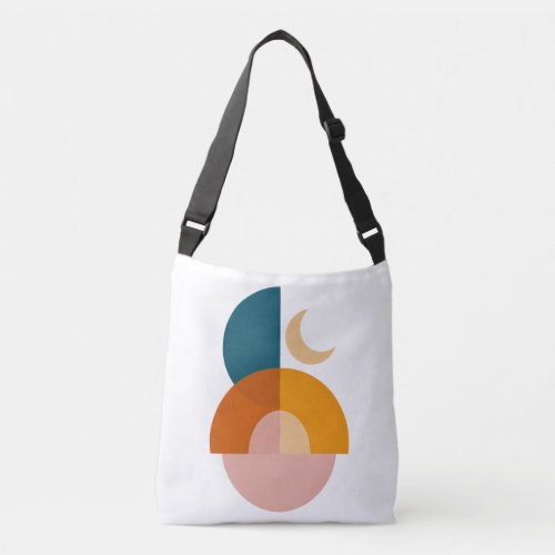 Modern Geometric Moon Abstract Art Crossbody Bag
