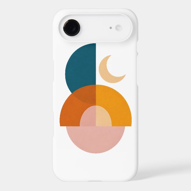 Modern Geometric Moon Abstract Art Print iPhone Case (Back)