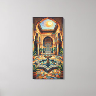Modern Geometric Moroccan Riad Court Canvas Art Pr