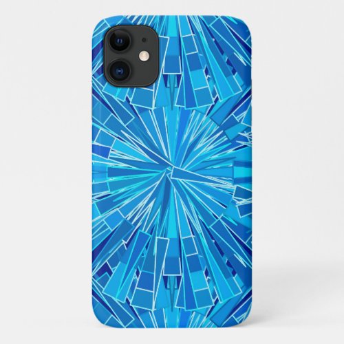 Modern Geometric Mosaic Cobalt and Sky Blue iPhone 11 Case