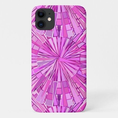 Modern Geometric Mosaic Violet and Orchid iPhone 11 Case