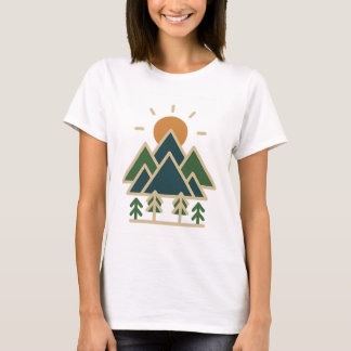 Modern Geometric Mountains Adventure T-Shirt | Min