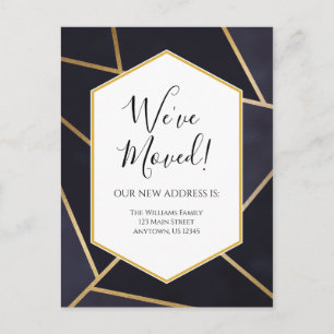 Modern Geometric Moving Announcement Postcard