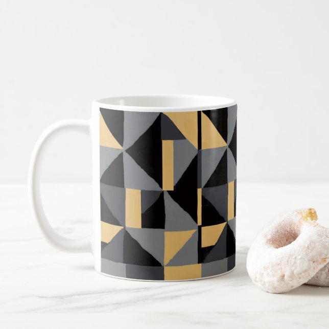 Modern Geometric Mug – Artisanal Style (With Donut)