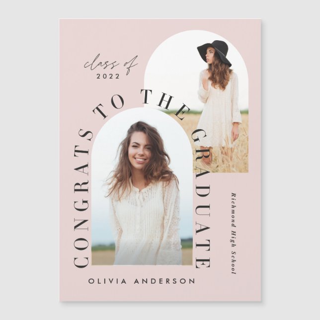 Modern geometric multi photo arch graduation (Front)